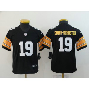 Nike NFL Steelers 19 JuJu Smith-Schuster Black Throwback Number Youth Jersey