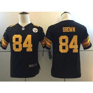 Nike NFL Steelers 84 Antonio Brown Black Color Rush Youth Jersey