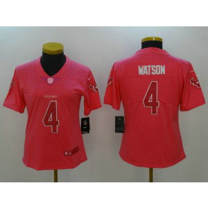 Nike NFL Texans 4 Deshaun Watson Pink Women Jersey