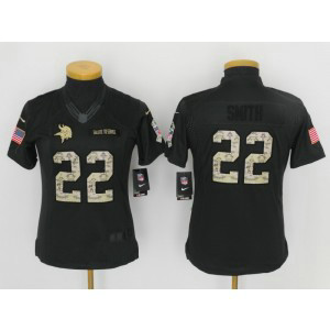 Nike NFL Vikings 22 Harrison Smith Anthracite 2016 Salute to Service Women Jersey