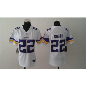 Nike NFL Vikings 22 Harrison Smith White Women Jersey