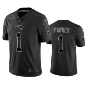 Nike New England Patriots 1 DeVante Parker Black Reflective Vapor Limited Men Jersey