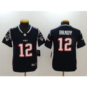 Nike New England Patriots 12 Tom Brady Nike Navy Vapor Untouchable Limited Youth Jersey