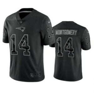 Nike New England Patriots 14 Ty Montgomery Black Reflective Vapor Limited Men Jersey