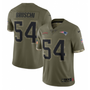 Nike New England Patriots 54 Tedy Bruschi Olive 2022 Salute To Service Limited Men Jersey