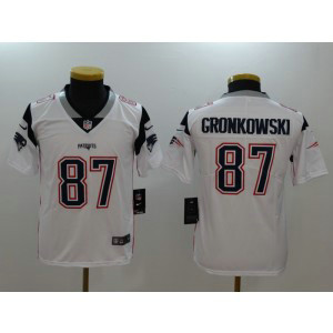 Nike New England Patriots 87 Rob Gronkowski White Vapor Untouchable Limited Youth Jersey