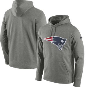 Nike New England Patriots Gray Circuit Logo Essential Performance Men Pullover Hoodie