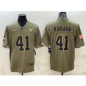 Nike New Orleans Saints 41 Alvin Kamara Olive 2022 Salute To Service Limited Men Jersey