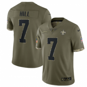 Nike New Orleans Saints 7 Taysom Hill Olive 2022 Salute To Service Limited Men Jersey