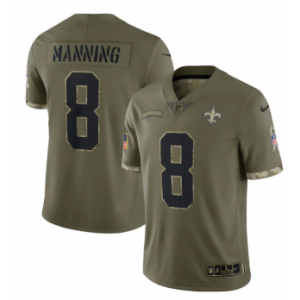 Nike New Orleans Saints 8 Archie Manning Olive 2022 Salute To Service Limited Men Jersey
