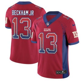 Nike New York Giants #13 Odell Beckham Jr Red Color Men's Stitched NFL Limited Rush Drift Fashion Jersey
