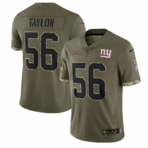 Nike New York Giants 56 Lawrence Taylor Olive 2022 Salute To Service Limited Men Jersey