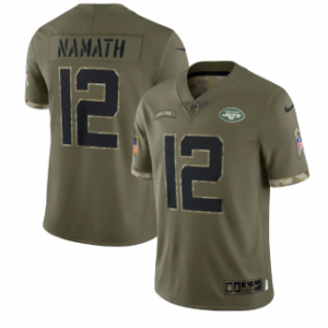 Nike New York Jets 12 Joe Namath Olive 2022 Salute To Service Limited Men Jersey