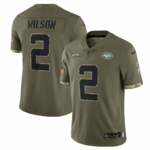 Nike New York Jets 2 Zach Wilson Olive 2022 Salute To Service Limited Men Jersey