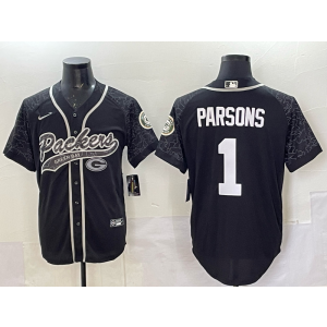 Nike Packers 1 Parsons Black Baseball Vapor Limited Men Jersey
