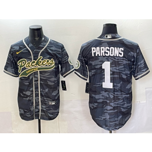 Nike Packers 1 Parsons Black Camo Baseball Vapor Limited Men Jersey