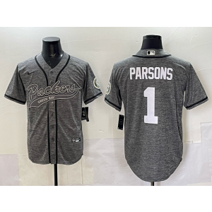 Nike Packers 1 Parsons Grey Baseball Vapor Limited Men Jersey