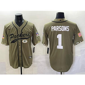 Nike Packers 1 Parsons Olive Baseball Vapor Limited Men Jersey
