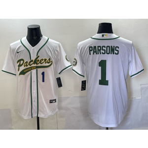 Nike Packers 1 Parsons White Baseball Vapor Limited Men Jersey