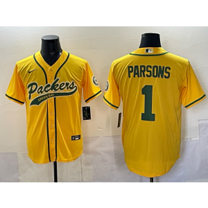 Nike Packers 1 Parsons Yellow Baseball Vapor Limited Men Jersey