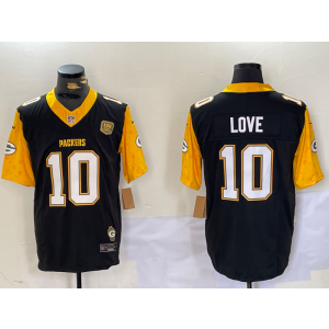 Nike Packers 10 Jordan Love Black F.U.S.E. Vapor Limited Men Jersey