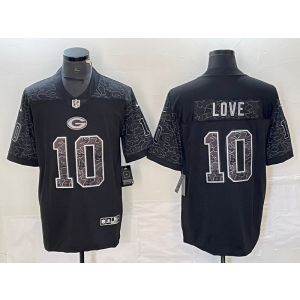 Nike Packers 10 Jordan Love Black Reflective Vapor Limited Men Jersey