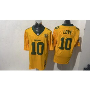 Nike Packers 10 Jordan Love Yellow F.U.S.E. Vapor Limited Men Jersey