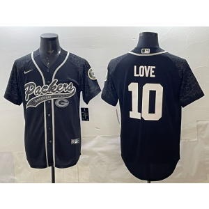 Nike Packers 10 Love Black Baseball Vapor Limited Men Jersey