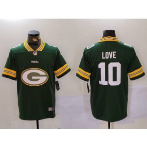 Nike Packers 10 Love Green Big Logo Vapor Limited Men Jersey