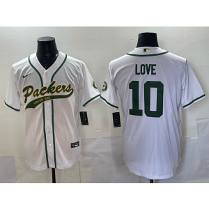 Nike Packers 10 Love White Baseball Vapor Limited Men Jersey