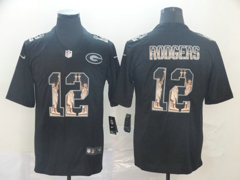 Nike Packers 12 Aaron Rodgers Black Statue Of Liberty Limited Jersey