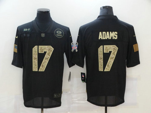 Nike Packers 17 Davante Adams Black Camo 2020 Salute To Service Limited Jersey