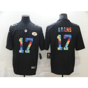Nike Packers 17 Davante Adams Rainbow Black Limited Men Jersey