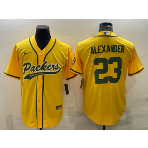 Nike Packers 23 Jaire Alexander Gold With Patch Cool Base Vapor Baseball Limited Men Jersey