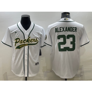 Nike Packers 23 Jaire Alexander White With Patch Vapor Baseball Limited Men Jersey
