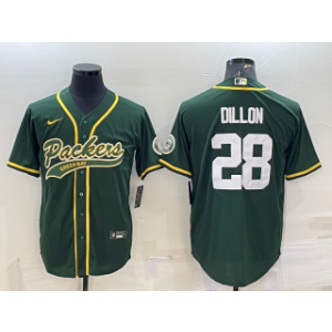 Nike Packers 28 A.J. Dillon Green With Patch Vapor Baseball Limited Men Jersey
