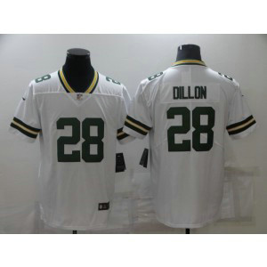 Nike Packers 28 AJ Dillon White Vapor Untouchable Limited Men Jersey