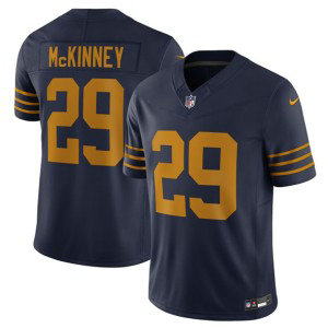 Nike Packers 29 Xavier McKinney Navy The 1923 Classic F.U.S.E. Vapor Limited Men Jersey