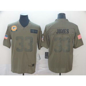 Nike Packers 33 Aaron Jones 2019 Oliv Salute To Service Limited Men Jersey