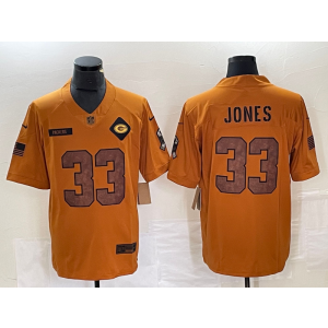 Nike Packers 33 Aaron Jones 2023 Brown Salute To Service Limited Men Jersey