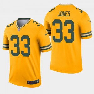 Nike Packers 33 Aaron Jones Gold Inverted Legend Men Jersey