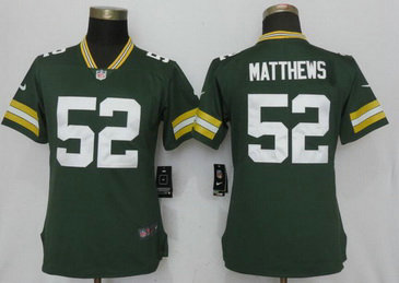 Nike Packers 52 Clay Matthews Green Women Vapor Untouchable Player Limited Jersey