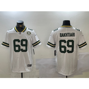 Nike Packers 69 David Bakhtiari White Team Logo Vapor Limited Men Jersey