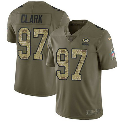 Nike Packers 97 Kenny Clark Olive Camo Salute To Service Limited Jersey