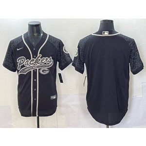 Nike Packers Blank Black Baseball Vapor Limited Men Jersey