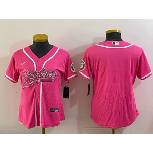 Nike Packers Blank Pink Baseball Vapor Limited Women Jersey