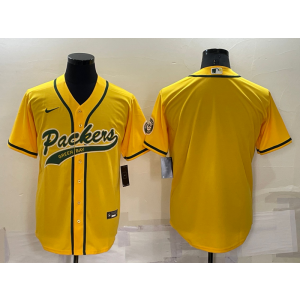 Nike Packers Blank Yellow Vapor Baseball Limited Men Jersey