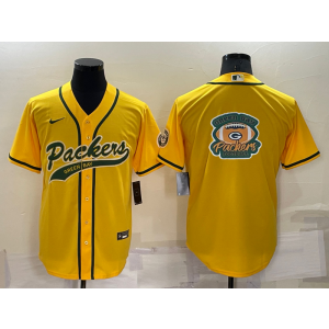 Nike Packers Blank Yellow Vapor Baseball Logo Limited Men Jersey