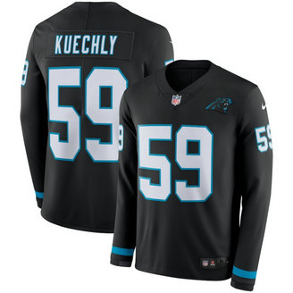 Nike Panthers #59 Luke Kuechly Black Therma Long Sleeve Jersey