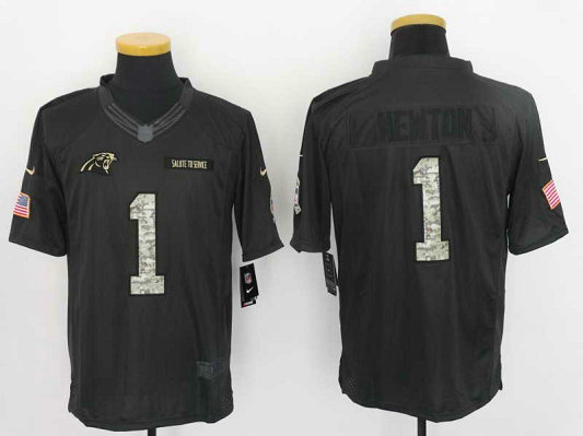Nike Panthers 1 Cam Newton Anthracite Salute To Service Limited Jersey